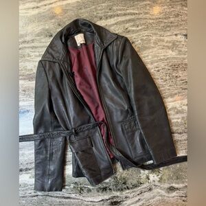Anne Klein Leather Jacket Size Small